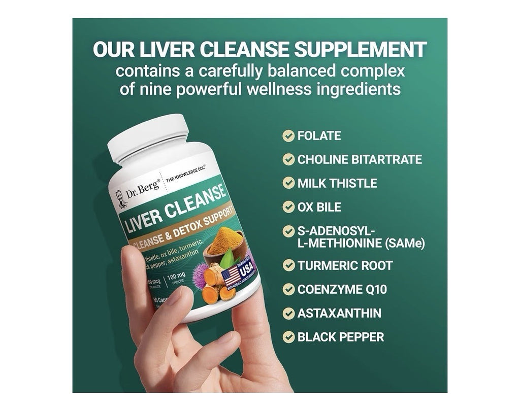 Dr. Berg Liver Cleanse Detox Support With Milk Thistle Ox Bile Tumeric 60capsule