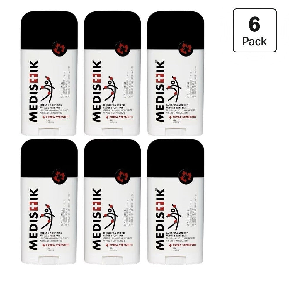 6 Pack MEDISTIK Pain Relief Stick Extra Strength Backache Arthritis Joint Pain