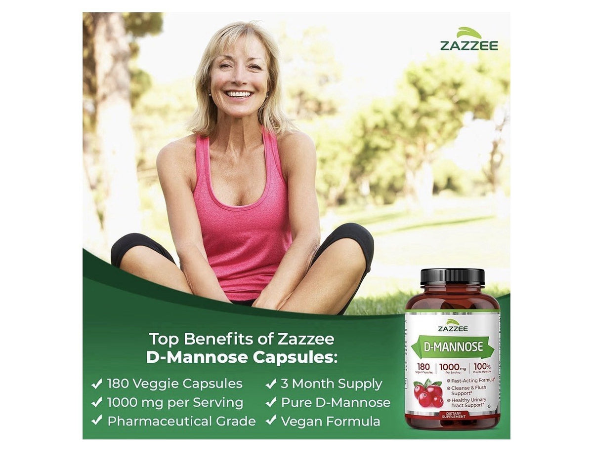 Zazzee Ultimate Urinary Tract Support Bundle D-Mannose Plus Cranberry Extract