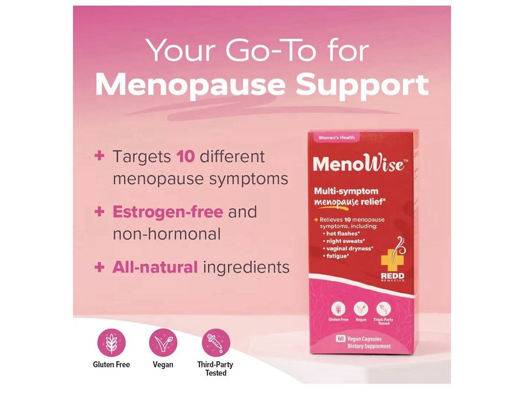 Redd Remedies MenoWise Women Menopause Hot Flashes Vaginal Dryness Relief 60caps
