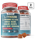 Neviss L-Tyrosine Gummies L-Theanine B12 B6 Brain Health Focus 2 Pack Gummies