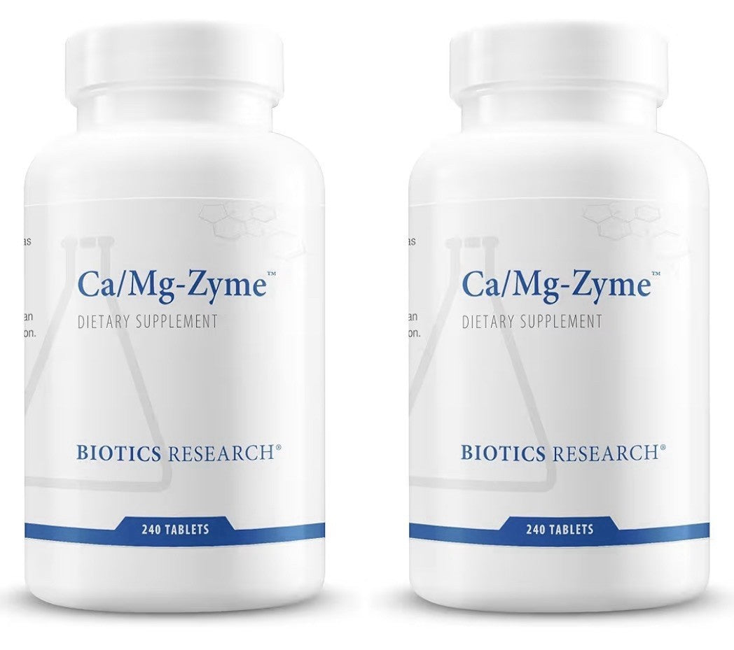 2Pack Biotics Research Ca-Mg-Zyme Calcium Magnesium Formula Bone Nervous Support