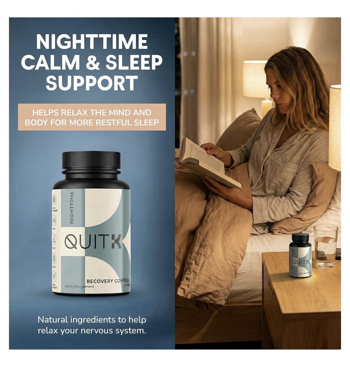 QUITK Withdrawal and Recovery Complex Day And Night Detox Support 90 Day Supply.
