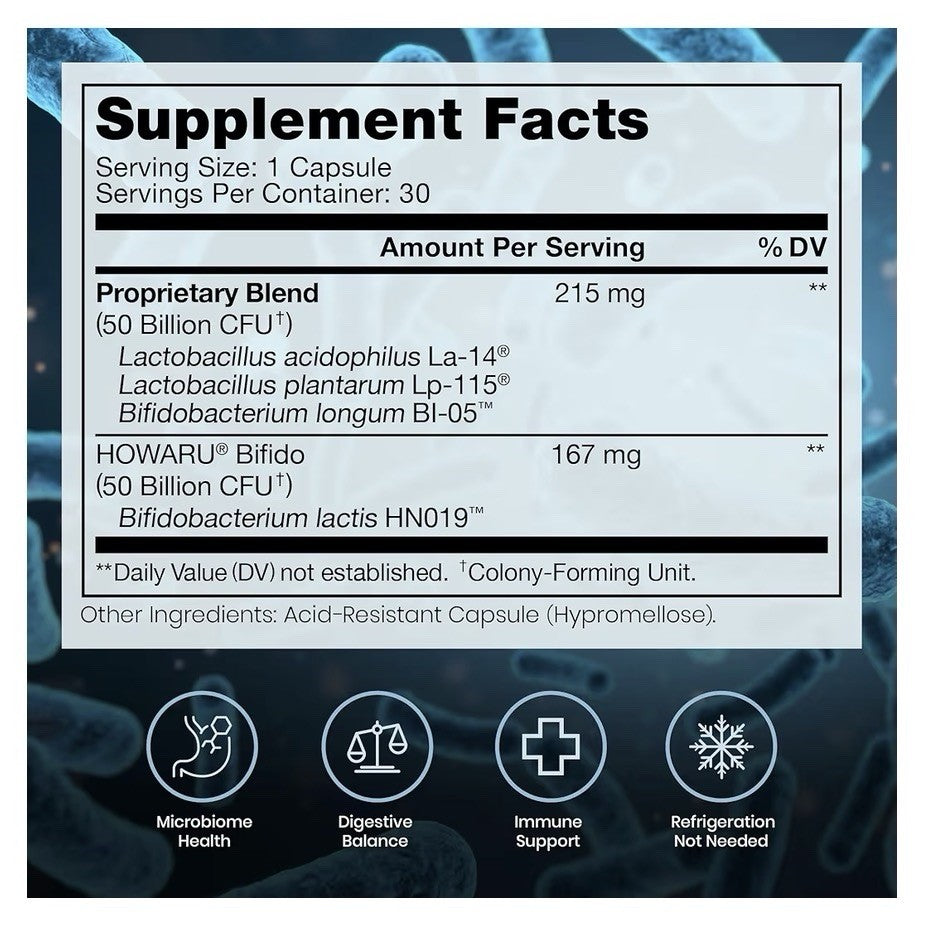 Pure Therapro Rx Power Probiotic 100 Billion CFU Flora Balance Digestion 30 Caps