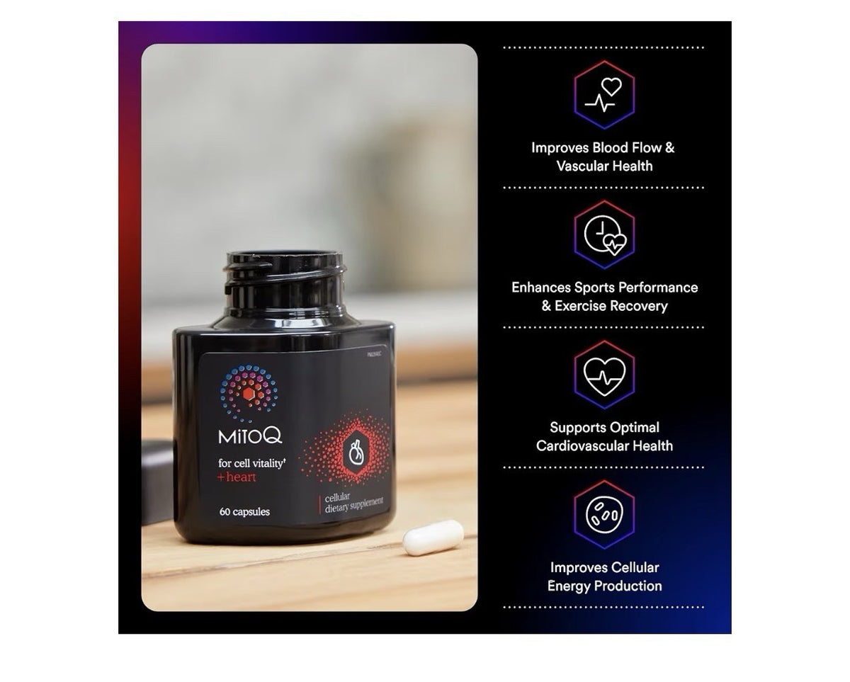 3 Pack MitoQ For Cell Vitality + Heart Cellular Dietary Supplement Blood Flow