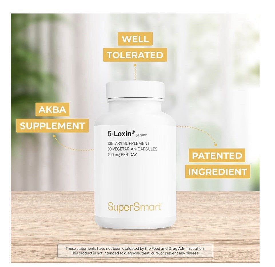 Supersmart 5-Loxin 200mg per Day Patented AKBA Supplement 90 Vegetarian Capsules