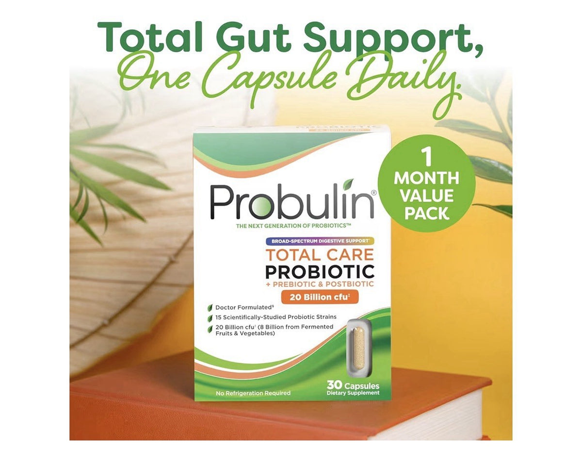 Probulin Total Care Probiotic Prebiotics Postbiotics Gut Digestive Immune 30cap