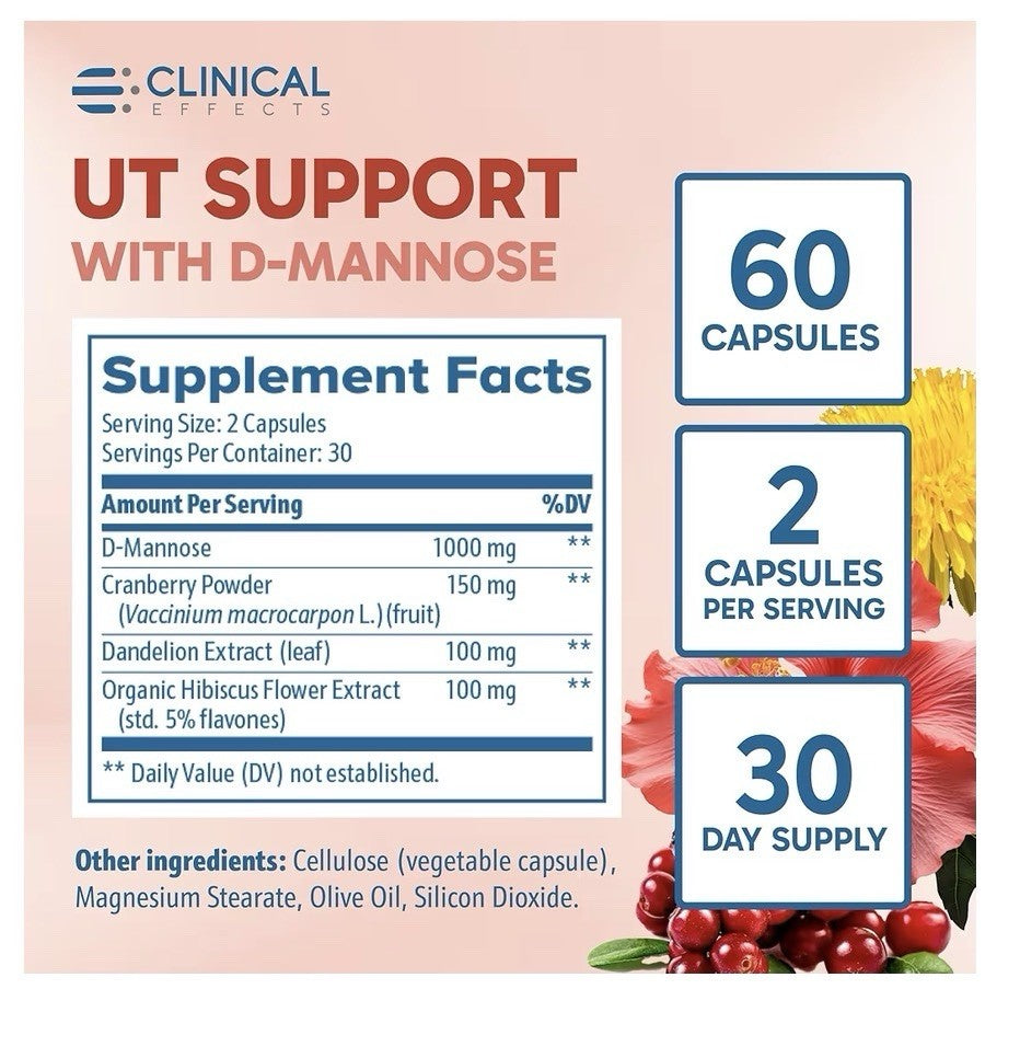 Clinical Effects UT Support With D-Mannose Cleanse Urinary Tract Bladder Health