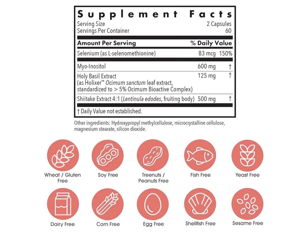 Allergy Research Group Thyroid Zen Defense Mood Thyroid Immune Support 120 Caps