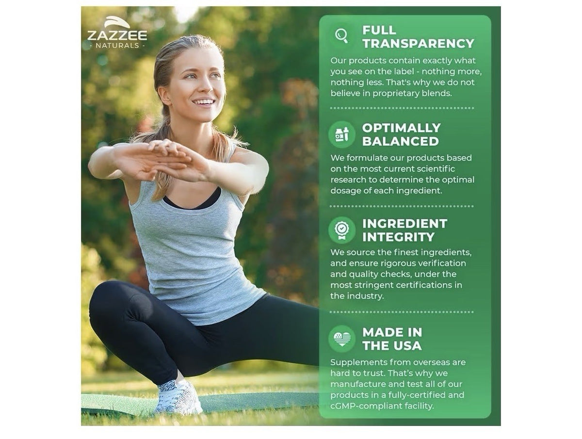 Zazzee Mullein Leaf Support Healthy Respiratory Lung Immune 2Month Supply 60caps