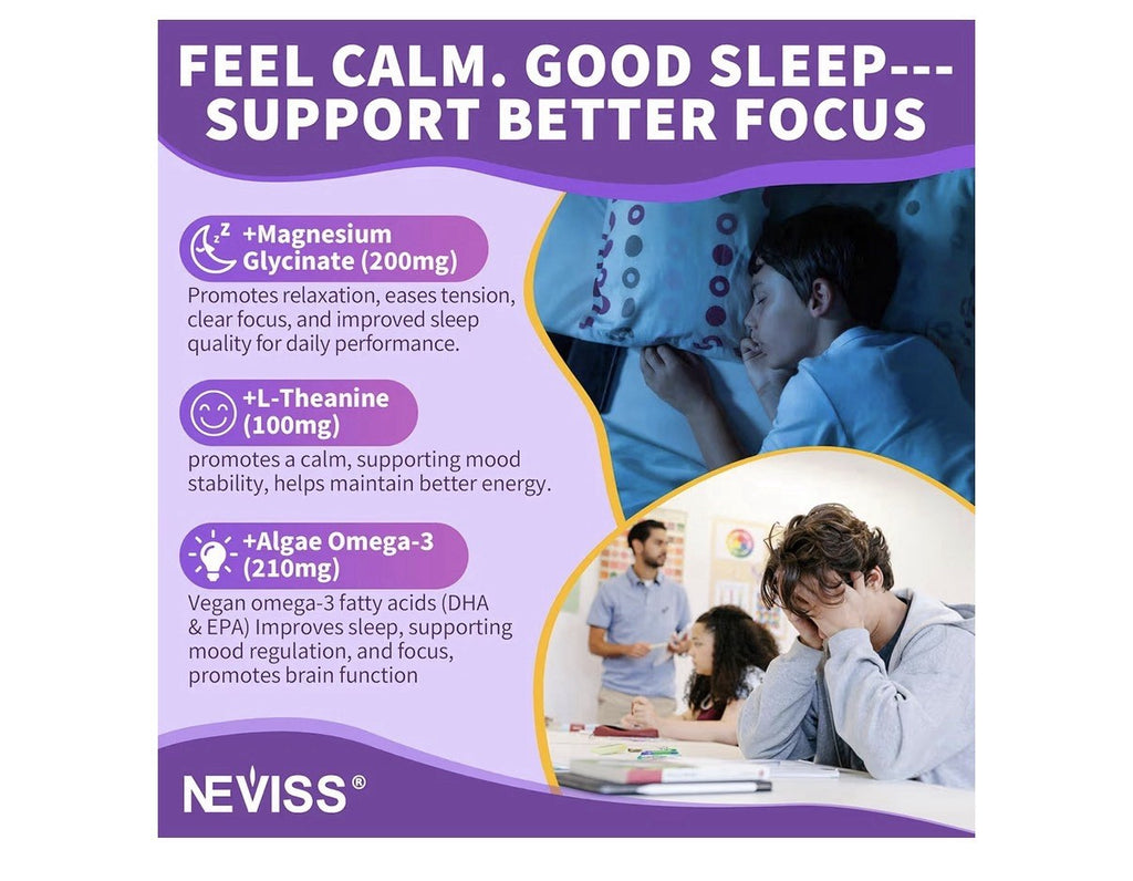 NEVISS Multivitamin Adults & Teens 12+ Calm & Focus 2 Pack 60 Gummies Each Pack
