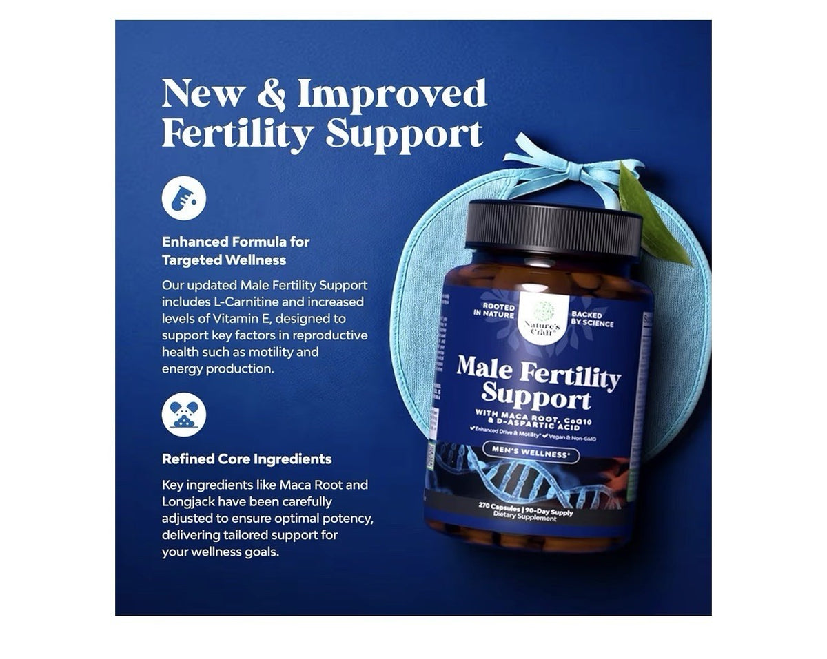 Natures Craft Male Fertility Support Semen Volume Booster Enhance Mobility 270ca