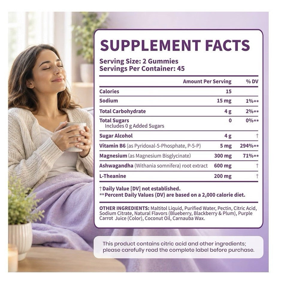 VEV UPMAGO Magnesium Gummies Cortisol & Stress Support For Adults 90 Gummies