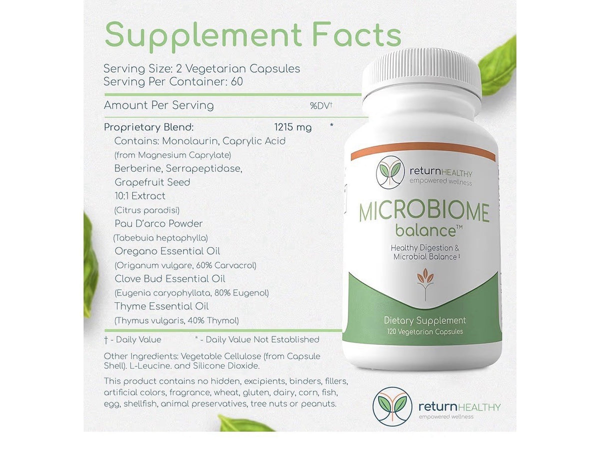 Microbiome Balance Healthy Digestion Microbial Balance Gut Digestive Health 120c