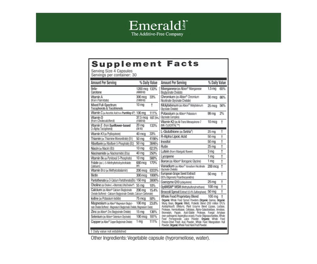 Emerald Labs Women's 45+ Clinical Multi Multivitamin Comprehensive Support 120ca