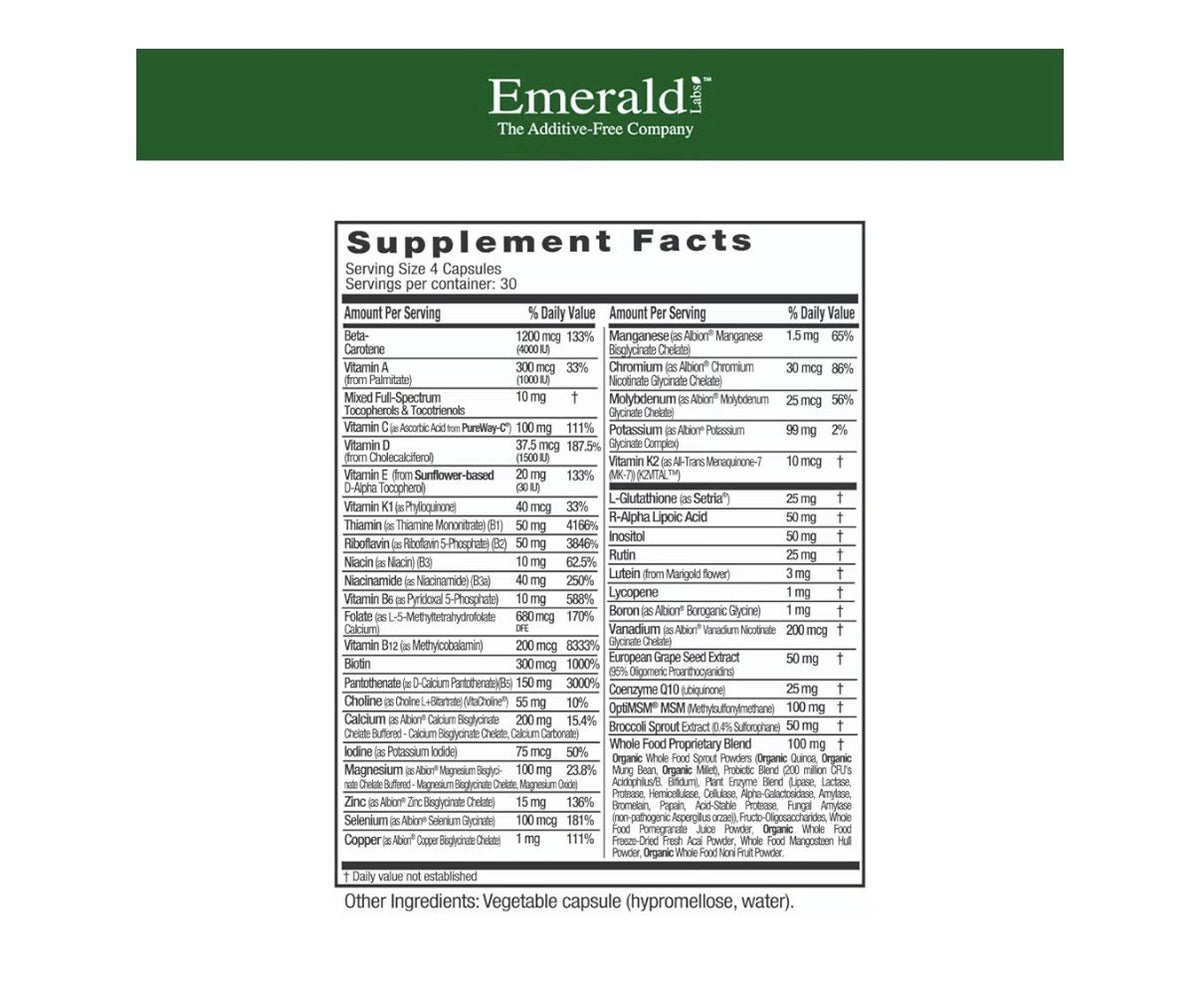 Emerald Labs Women's 45+ Clinical Multi Multivitamin Comprehensive Support 120ca
