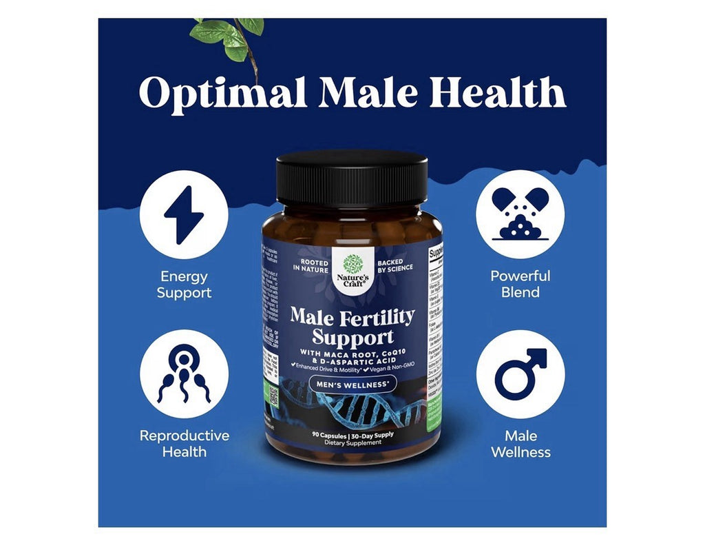 Natures Craft Male Fertility Support Semen Volume Booster Enhance Mobility 90cap