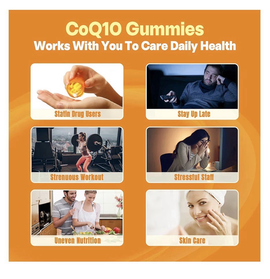 2 Pack Neviss CoQ10 250mg Gummies Plus Omega-3 Vitamin B3 Zinc EPA DHA