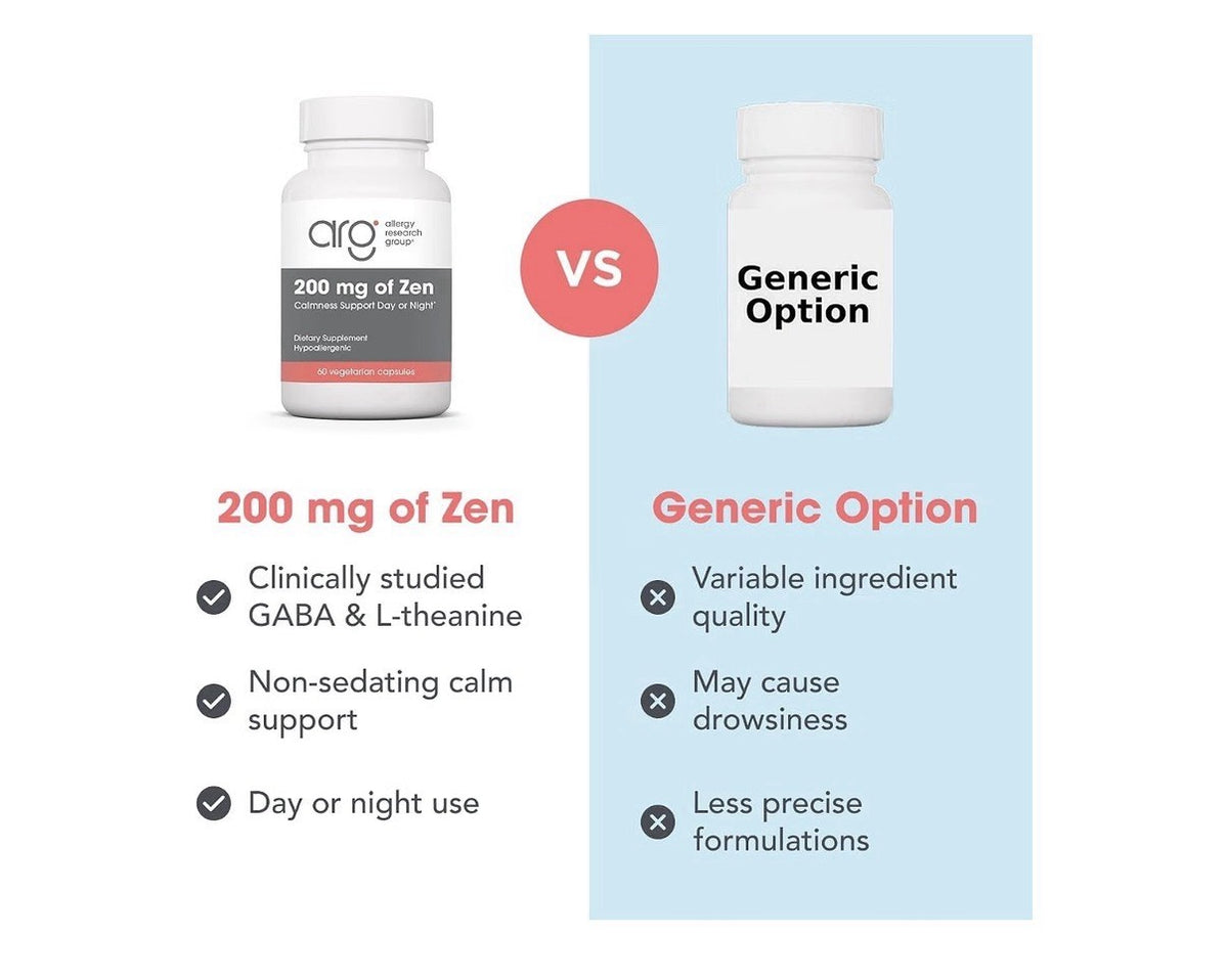 Allergy Research Group ARG 200 mg of Zen Calmness Support Day Or Night 60capsule