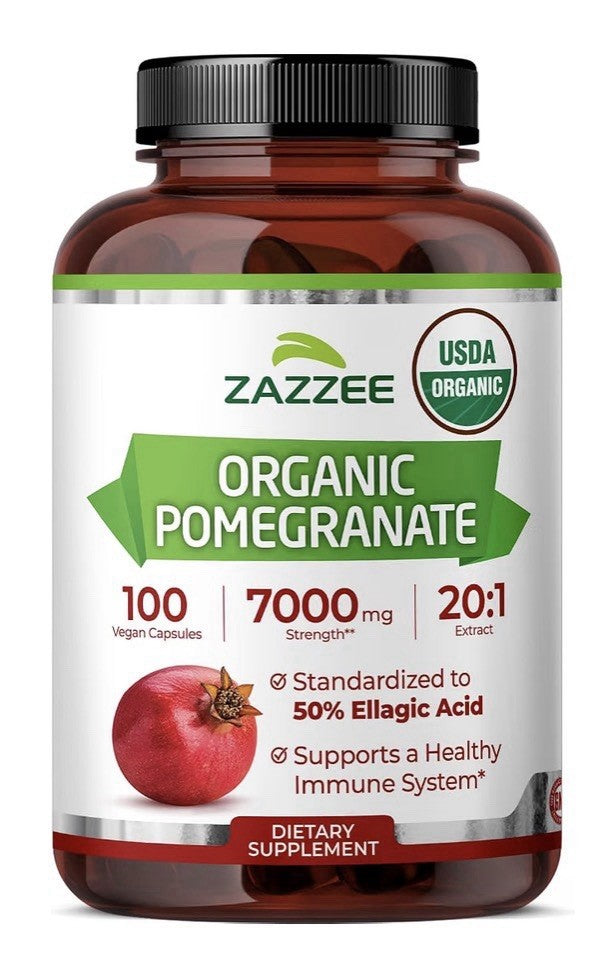 Zazzee Organic Pomegranate 50% Ellagic Acid Immune System Support 100 Capsules
