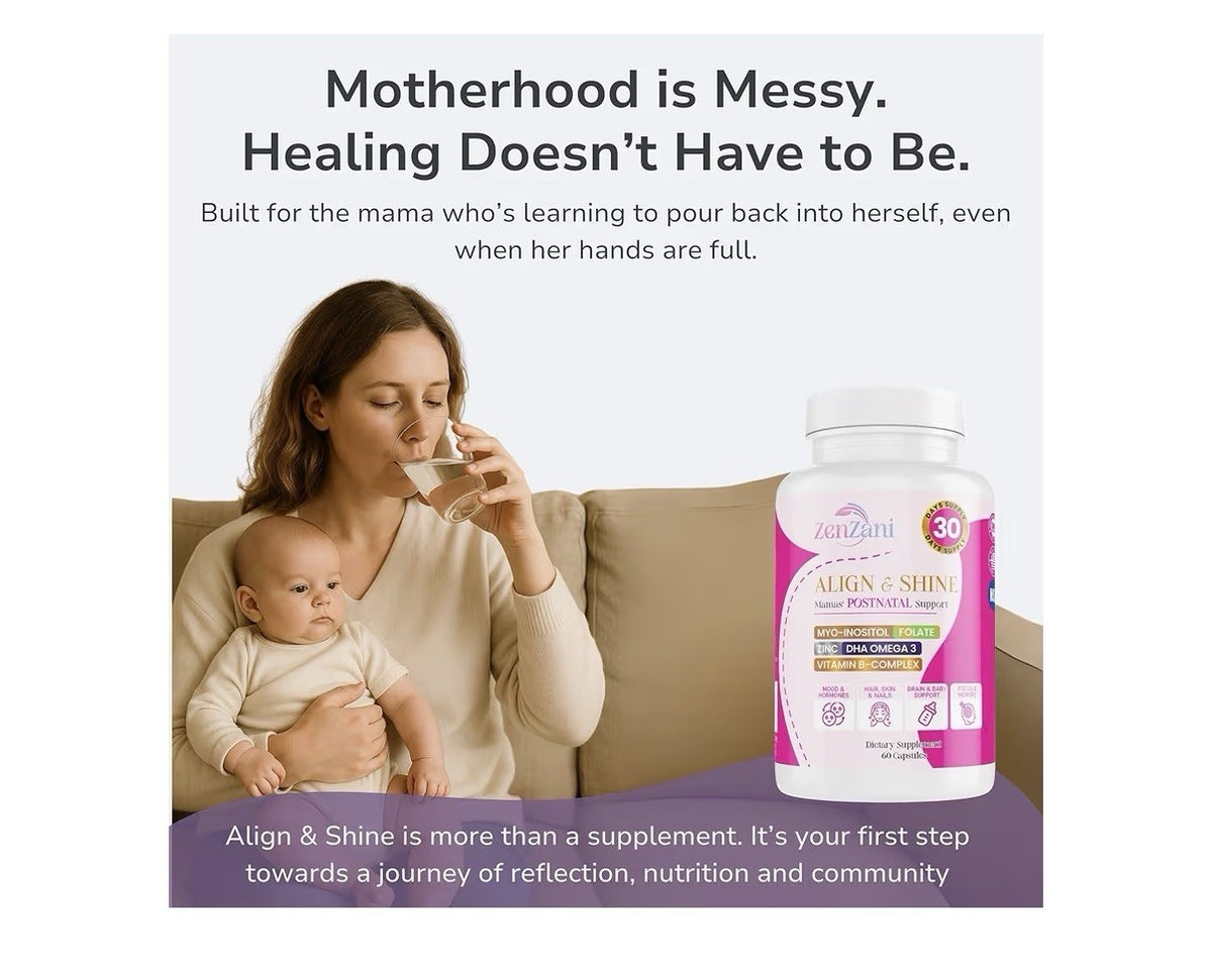 Zenzani Align & Shine Postnatal Vitamins Women DHA Iron Folate Myo-Inosito 60cap
