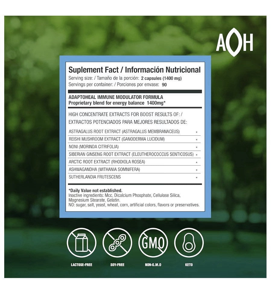 ADAPTOHEAL Immodulator Adaptogenic Supplement for Well Being Immune Support 180c