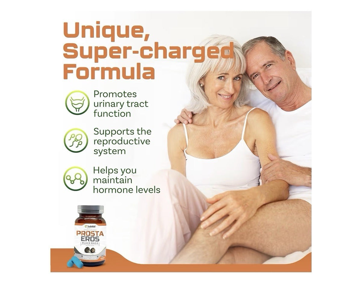 Prosta Eros Black Maca Prostate Support Supplement 7 Natural Ingredients 60 Caps