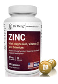 Dr. Berg Zinc With Magnesium Vitamin D3 Selenium Immune Skin Hair Support 60caps