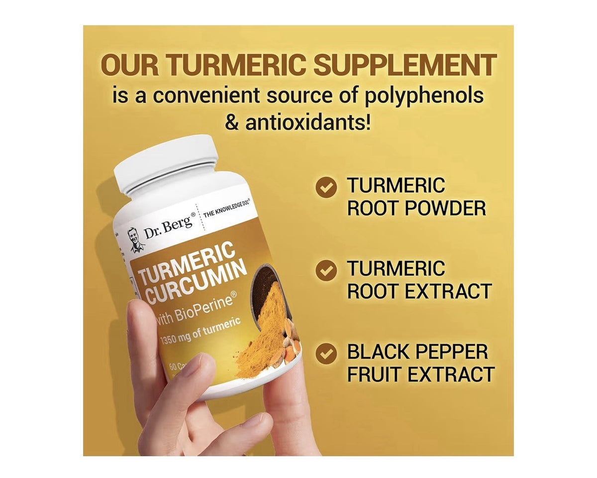 Dr. Berg Turmeric Curcumin with Bioperine Black Pepper 60 Capsules