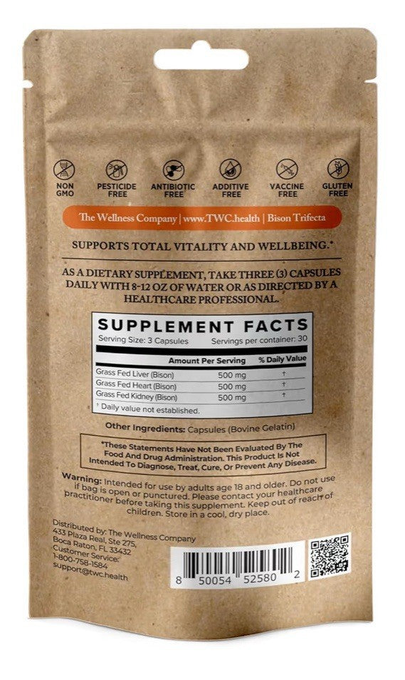 The Wellness Company Bison Trifecta Multivitamin Origin Series Natural 90Capsule
