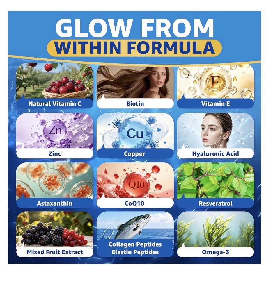 Nextdia Marine Collagen Peptides Gummies Skin Nails Hair Care 2 Pack Gummies