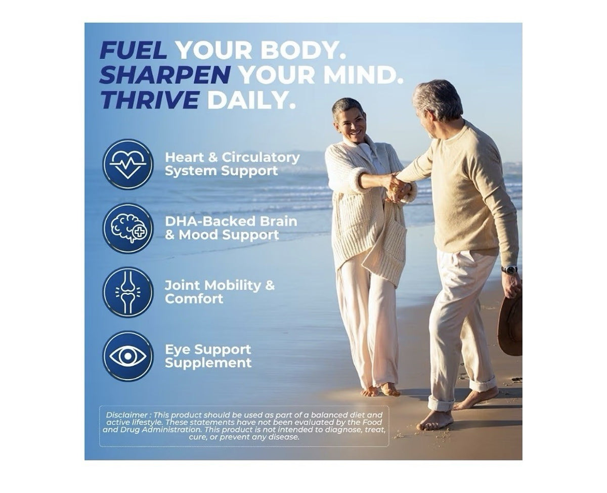 2 Pack VITAL NUTRITIVE Vital Omega 3 Fish Oil EPA DHA Brain Heart Health