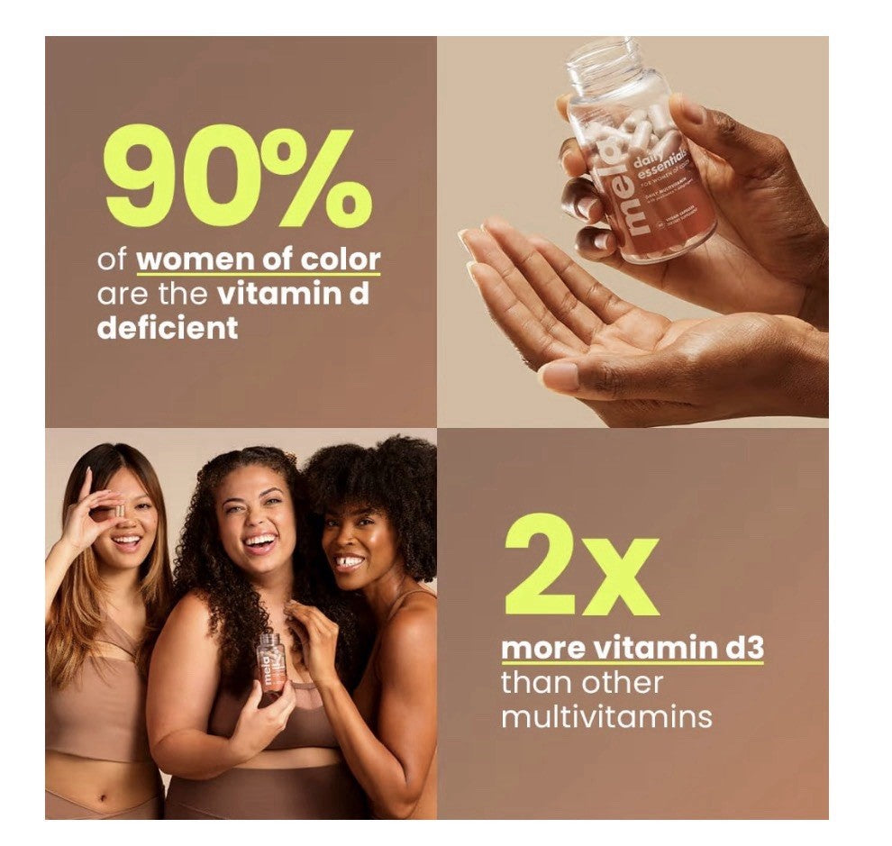 Mela Daily Essentials Multivitamin for Melanated Women Probiotics 60 Capsules