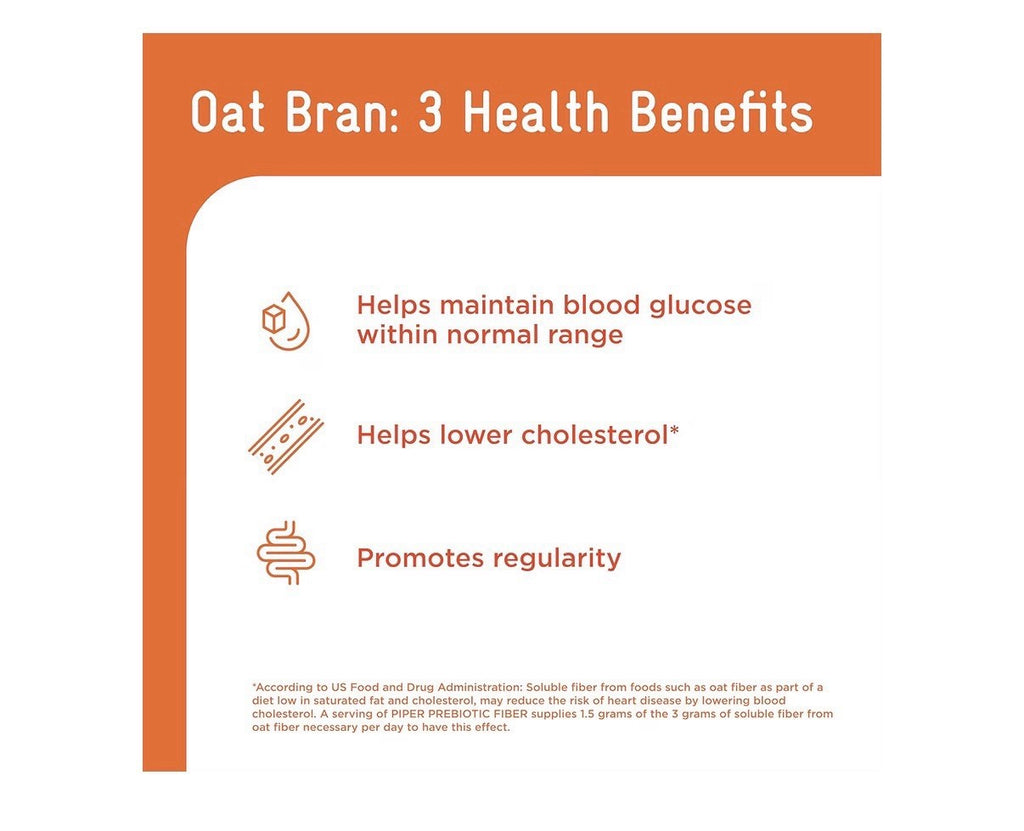 Piper Biosciences Oat Prebiotic Fiber Powder Healthy Blood Glucose Cholesterol