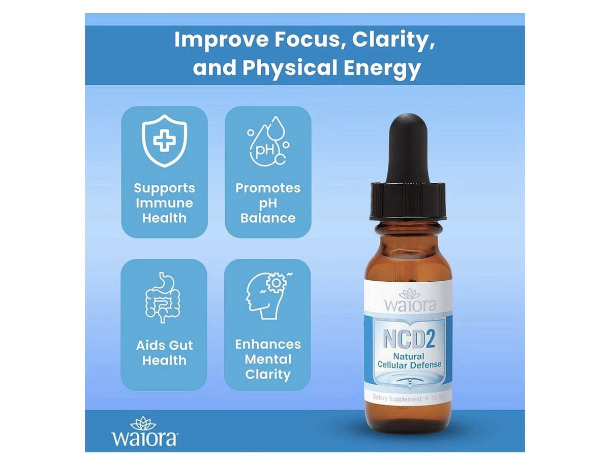 2Pack Waiora NCD2 Natural Cellular Defense Liquid Drops Mineral Cellular Support