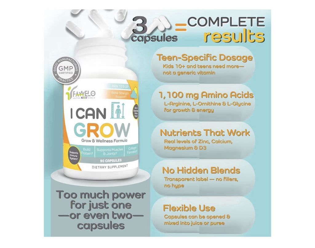 3Pack Fawelo I Can Grow Day-Time Kids 10 & Up Teens Growth & Development Support