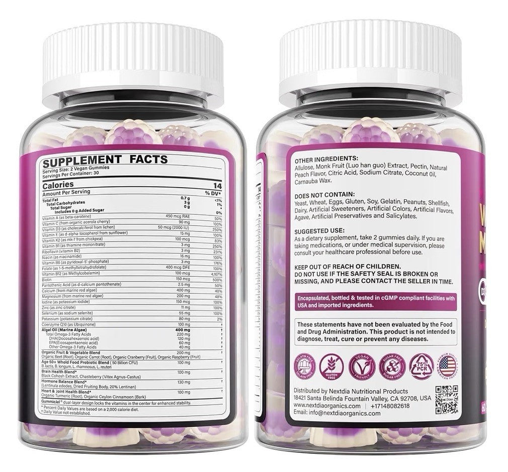 Nextdia Women’s Multivitamin 50+ With Calcium CoQ10 Probiotics 2 Pack
