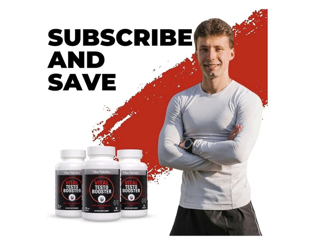 VITAL NUTRITIVE Vital Testo Booster Natural Testosterone Support Supplement 30ca