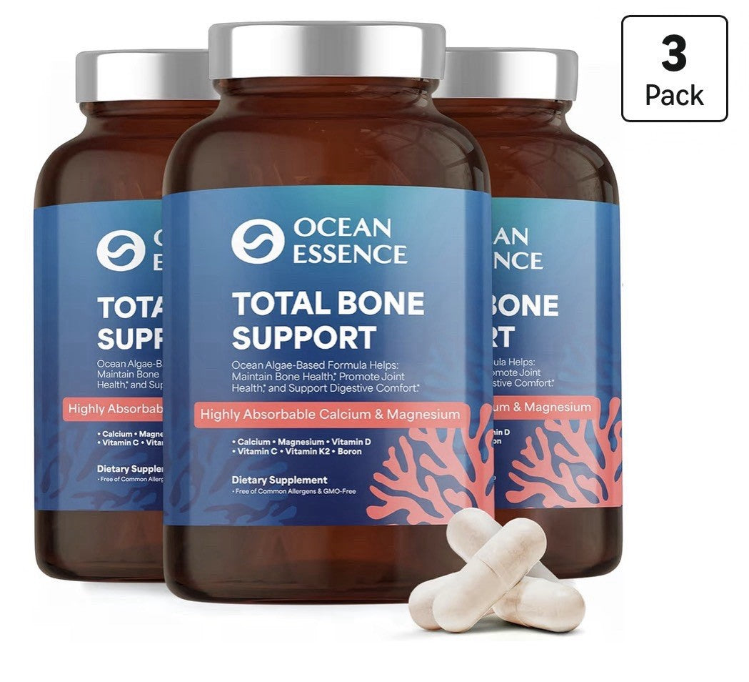 3 Pack OCEAN ESSENCE Total Bone Support Plant-Based Algae Calcium Supplement