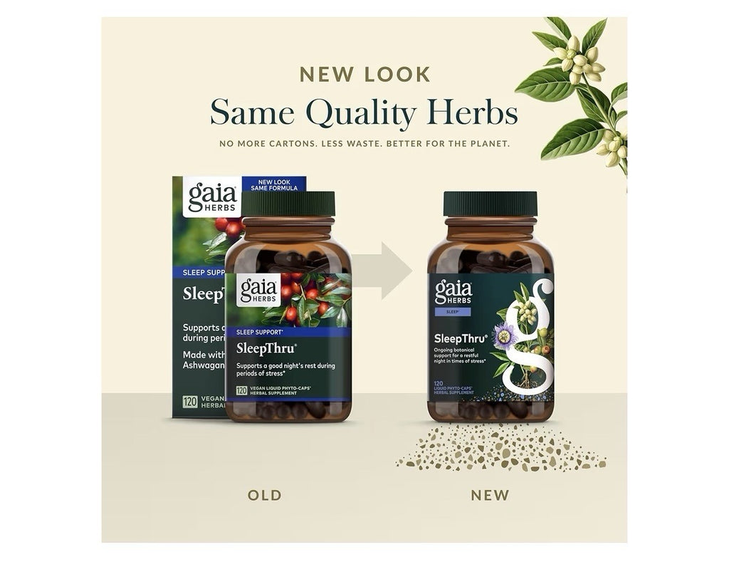 Gaia Herbs SleepThru Sleep Support Supplement with Ashwagandha Root 120 Capsules
