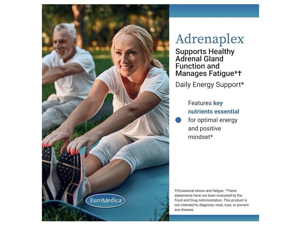 EuroMedica Adrenaplex Adrenal Gland Function Manage Fatigue Energy Support 120ca