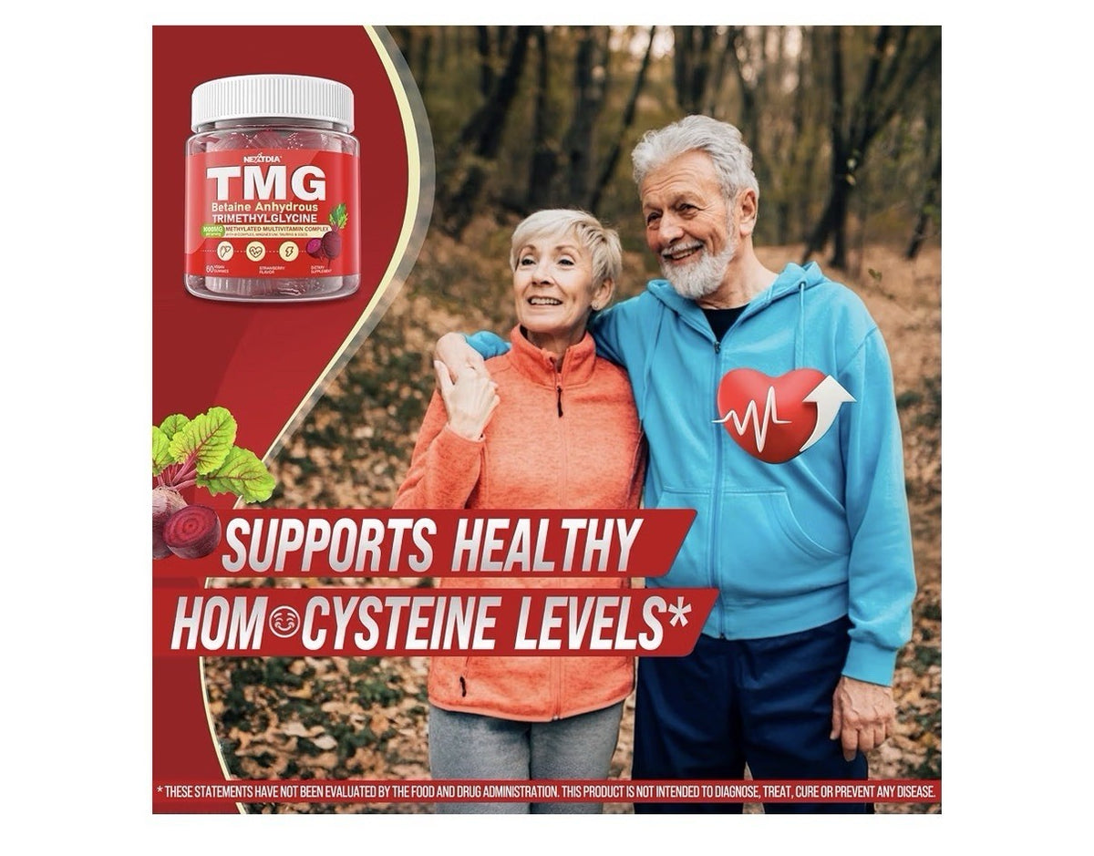 Nextdia TMG Gummies Betaine Anhydrous Trimethylglycine Methylated Vitamins 2Pack