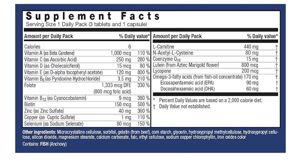Orthomol Fertil Plus Male Fertility Male Prenatal Supplements 30 Daily Packs