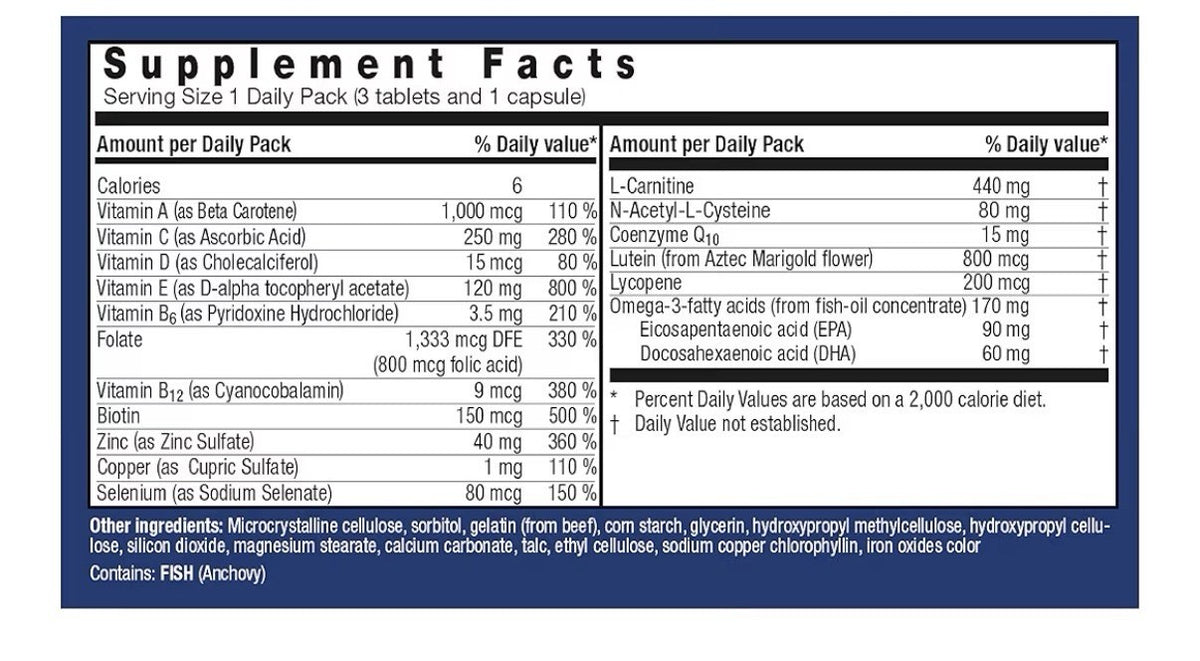 Orthomol Fertil Plus Male Fertility Male Prenatal Supplements 30 Daily Packs