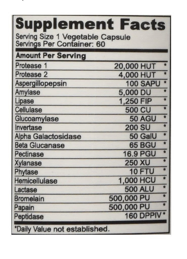 DrFormulas Digestive Enzymes Plant Based Enzymes Bloating Relief Lactose Support