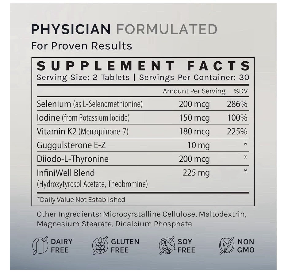 InfiniWell Thyroid Support + Extra Strength Complex Hormone Signaling, Metabolic