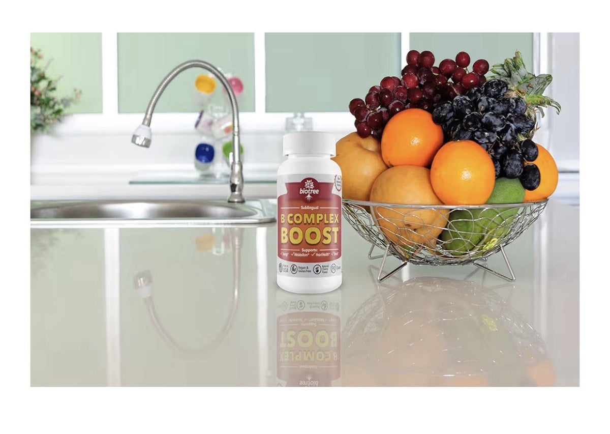 BioTree Labs B Complex Boost Vitamin B12 Sublingual B12 Methylcobalamin B6 90tab