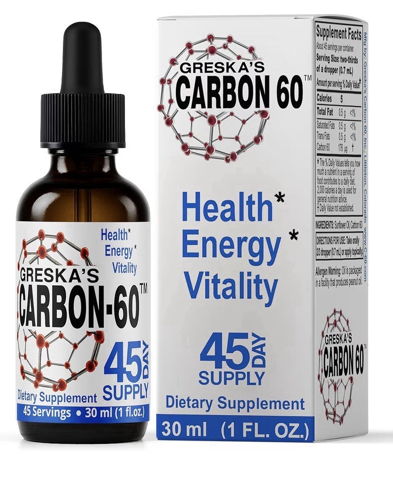 Greska's Carbon 60 in Organic Sunflower Oil Health Energy Vitality 45 Day Supply