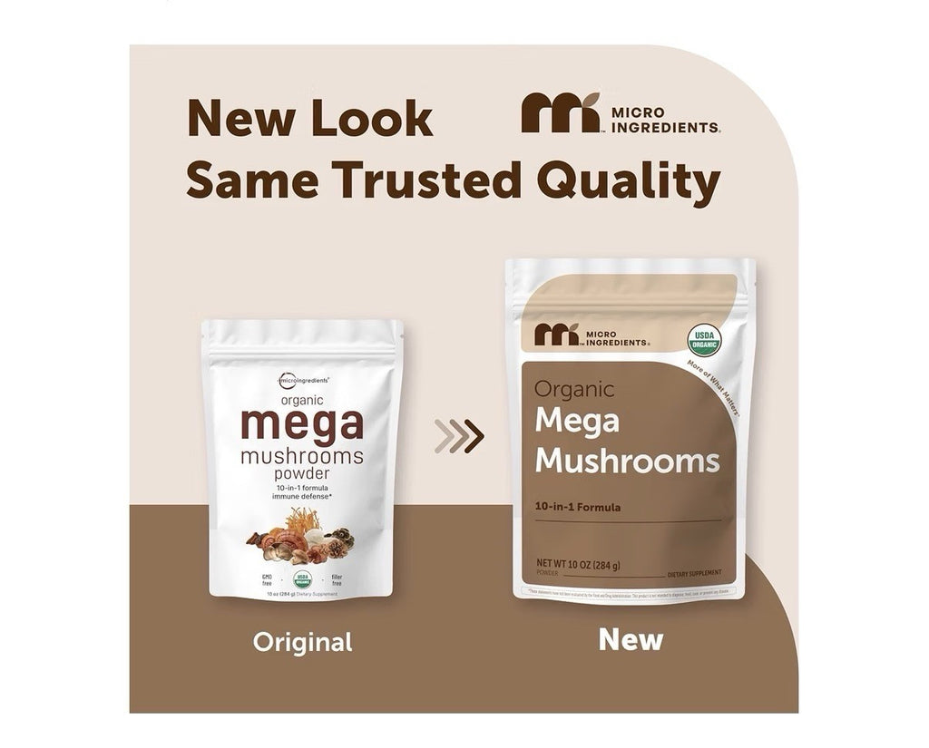 Micro Ingredients Organic Mega Mushroom Powder 10-in-1 Immune Defense 10 oz