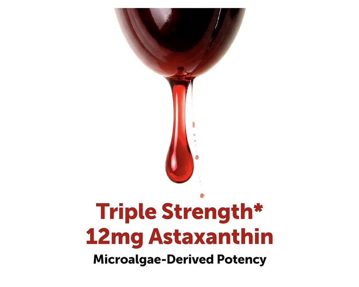 Micro Ingredients Astaxanthin 12mg From Microalgae Triple Strength 90 Softgels